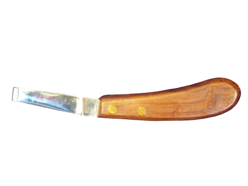 AB RH Wide Blade Wood Hdl Hoof Knife - Anvil Brand