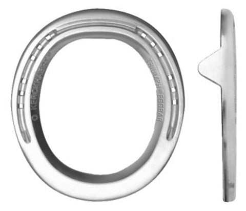 Kerckhaert Aluminum Triumph #0 Flat Egg Bar Clipped Horseshoe - Anvil Brand
