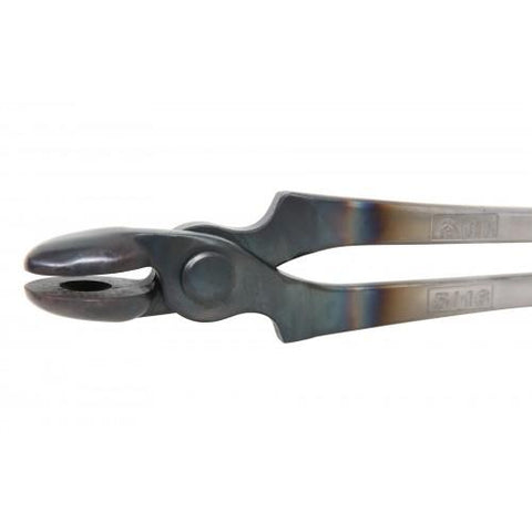 Kahn Forge 1/4" Fire Tongs 16" Round Head - Anvil Brand